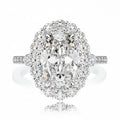 Oval Cut Moissanite Bridal Ring – 4.5 Carat Wedding Proposal Ring in S925 Silver