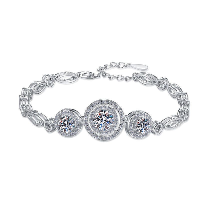 Moissanite Bridal Jewelry Set – Wedding Ring, Necklace, Earrings & Bracelet in S925 Silver