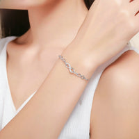 Infinity Love Bracelet – Romantic Anniversary Gift Bracelet in Platinum S925 Silver