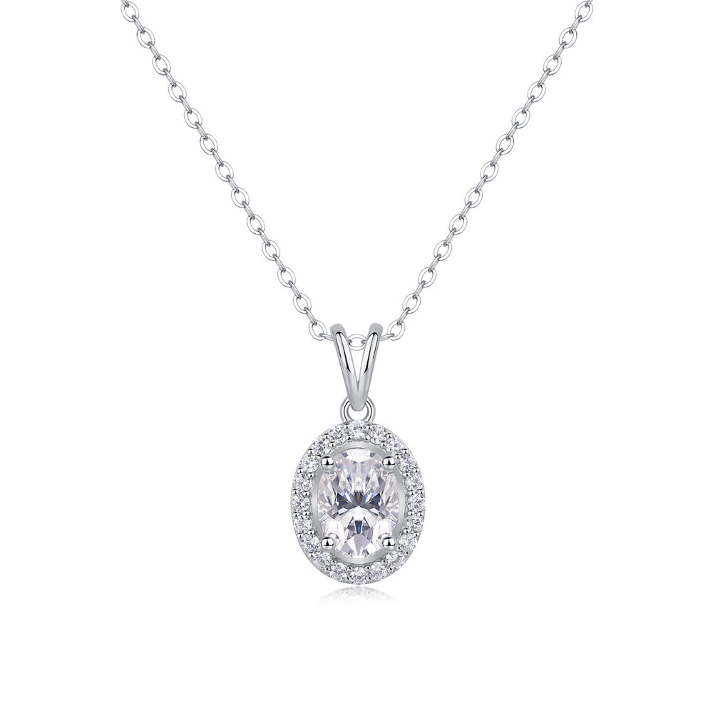 Moissanite Pendant Necklace – GRA Certified Birthday Gift Necklace in S925 Silver