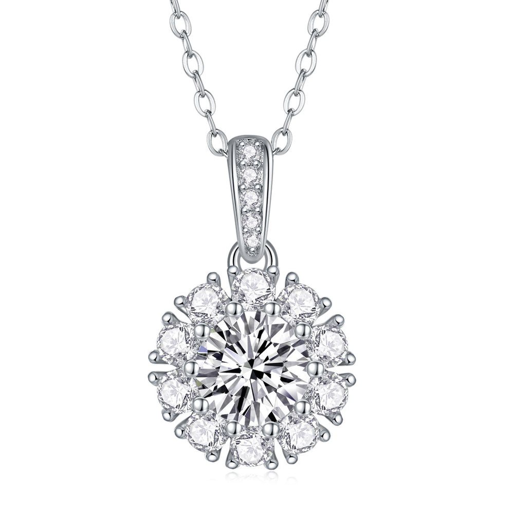 Moissanite Pendant Necklace – GRA Certified Birthday Gift Necklace in S925 Silver