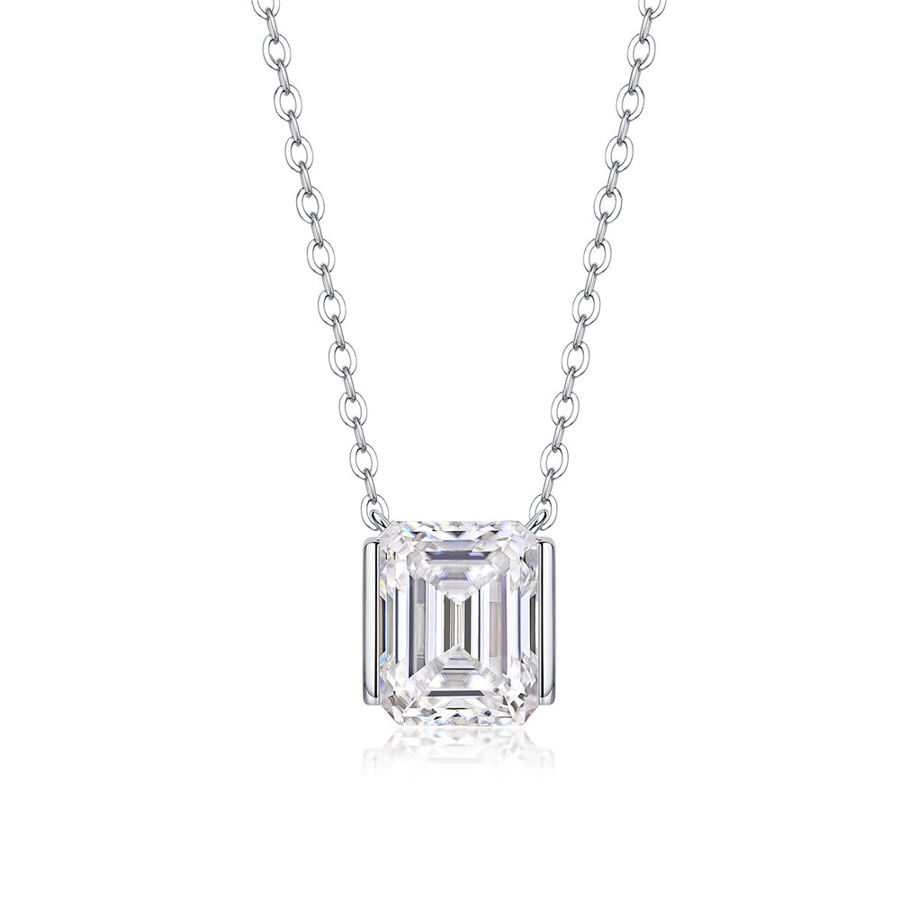 Moissanite Pendant Necklace – GRA Certified Birthday Gift Necklace in S925 Silver