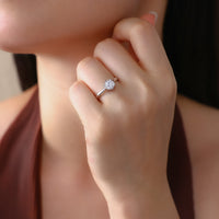 Moissanite Engagement Ring – Six Prong Solitaire Wedding Ring in S925 Silver