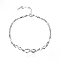 Infinity Love Bracelet – Romantic Anniversary Gift Bracelet in Platinum S925 Silver