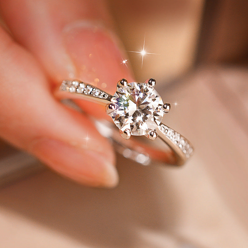 Moissanite Heart Promise Ring for Women – D Color Sterling Silver, Anniversary Gift