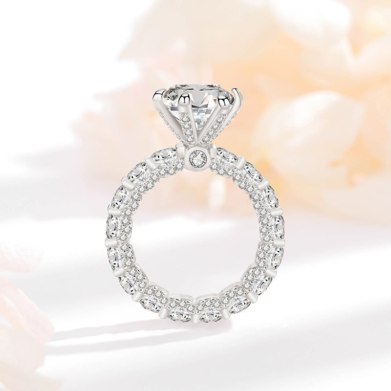 Moissanite Engagement Ring – 4 Carat Proposal Ring in S925 Silver