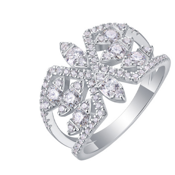 Moissanite Wide Band Ring – Statement Fashion Ring for Women in S925 Silver