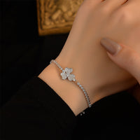 Clover Zirconia Bracelet – Adjustable Friendship & Gift Bracelet in S925 Silver