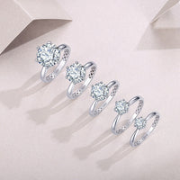 Moissanite Engagement Ring – Six Prong Solitaire Wedding Ring in S925 Silver