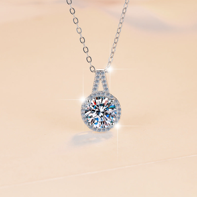 Moissanite Bridal Jewelry Set – Wedding Ring, Necklace, Earrings & Bracelet in S925 Silver