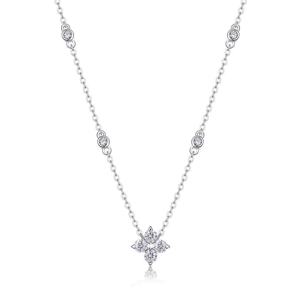 Moissanite Pendant Necklace – GRA Certified Birthday Gift Necklace in S925 Silver