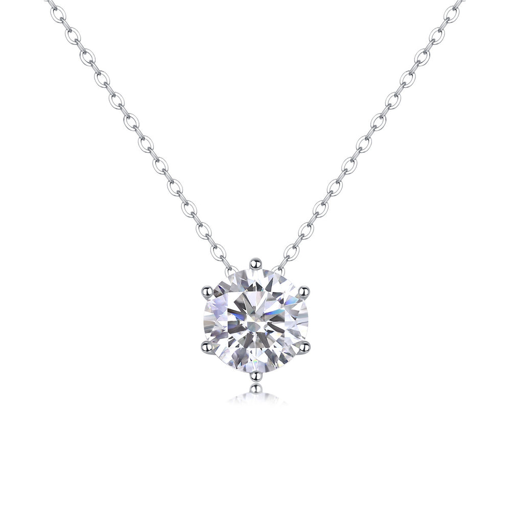 Moissanite Pendant Necklace – GRA Certified Birthday Gift Necklace in S925 Silver