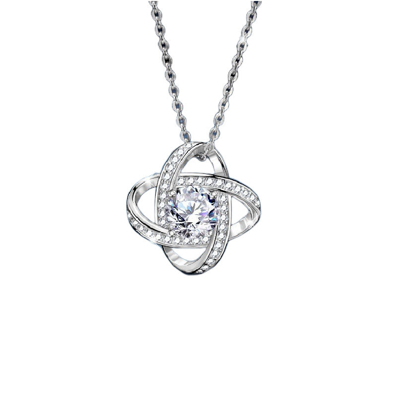 Heart Zircon Everyday Necklace – Minimalist Gift Necklace in Platinum S925 Silver