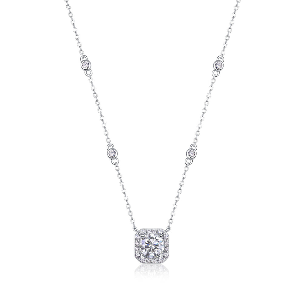 Moissanite Pendant Necklace – GRA Certified Birthday Gift Necklace in S925 Silver