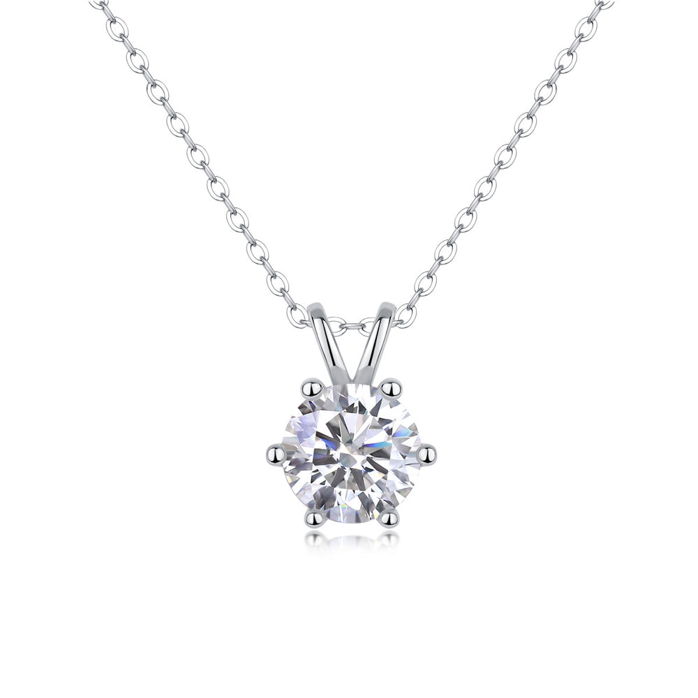 Moissanite Pendant Necklace – GRA Certified Birthday Gift Necklace in S925 Silver