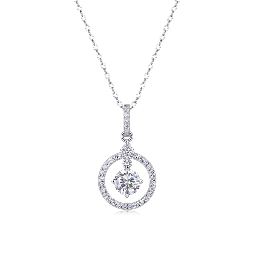 Moissanite Pendant Necklace – GRA Certified Birthday Gift Necklace in S925 Silver