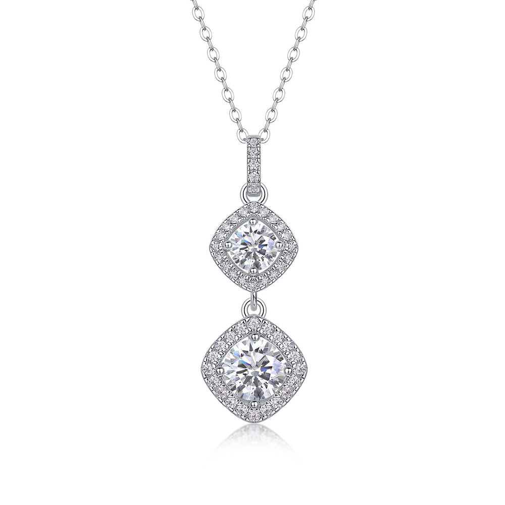 Moissanite Pendant Necklace – GRA Certified Birthday Gift Necklace in S925 Silver