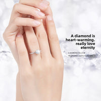 Moissanite Heart Promise Ring for Women – D Color Sterling Silver, Anniversary Gift