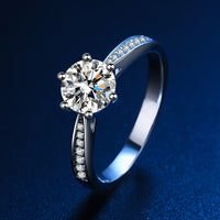 Moissanite Heart Promise Ring for Women – D Color Sterling Silver, Anniversary Gift
