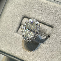 Oval Cut Moissanite Bridal Ring – 4.5 Carat Wedding Proposal Ring in S925 Silver