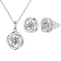 Four-Leaf Clover Lucky Charm Necklace & Earrings Set – Moissanite Gift for Her
