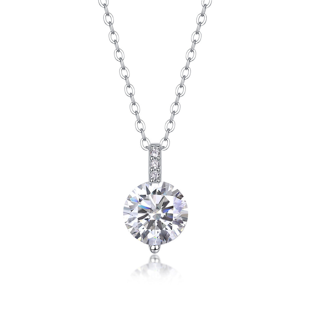 Moissanite Pendant Necklace – GRA Certified Birthday Gift Necklace in S925 Silver