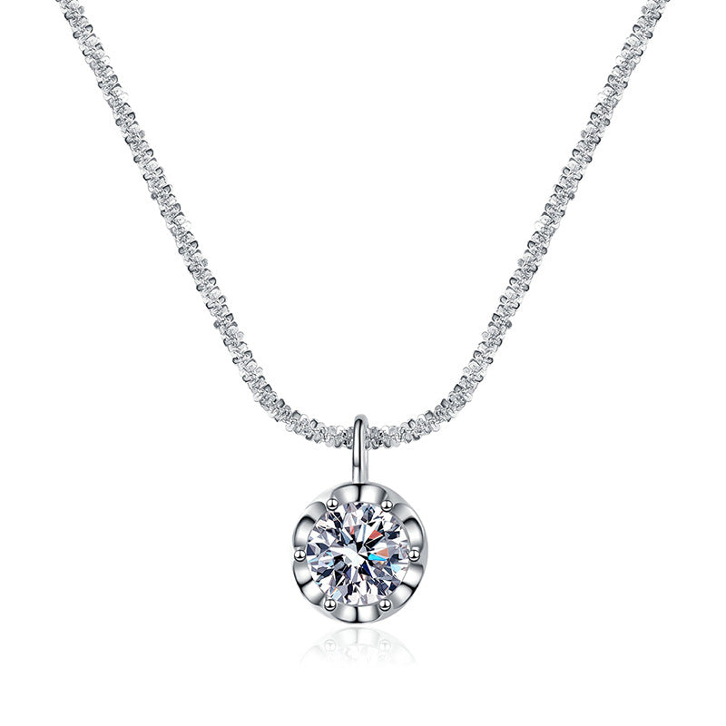 Moissanite Crown Necklace – Luxury Wedding Anniversary Gift in S925 Silver