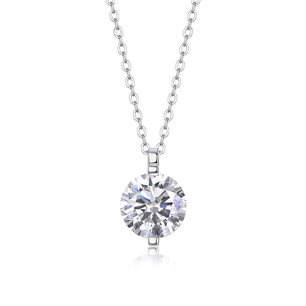 Moissanite Pendant Necklace – GRA Certified Birthday Gift Necklace in S925 Silver