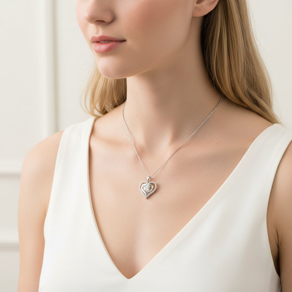 Moissanite Pendant Necklace – GRA Certified Birthday Gift Necklace in S925 Silver
