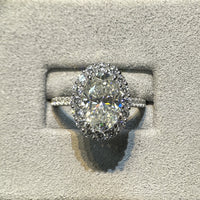 Oval Cut Moissanite Bridal Ring – 4.5 Carat Wedding Proposal Ring in S925 Silver