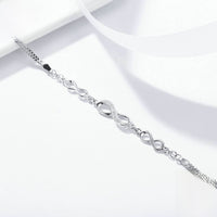Infinity Love Bracelet – Romantic Anniversary Gift Bracelet in Platinum S925 Silver