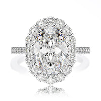 Oval Cut Moissanite Bridal Ring – 4.5 Carat Wedding Proposal Ring in S925 Silver