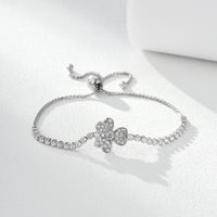 Clover Zirconia Bracelet – Adjustable Friendship & Gift Bracelet in S925 Silver