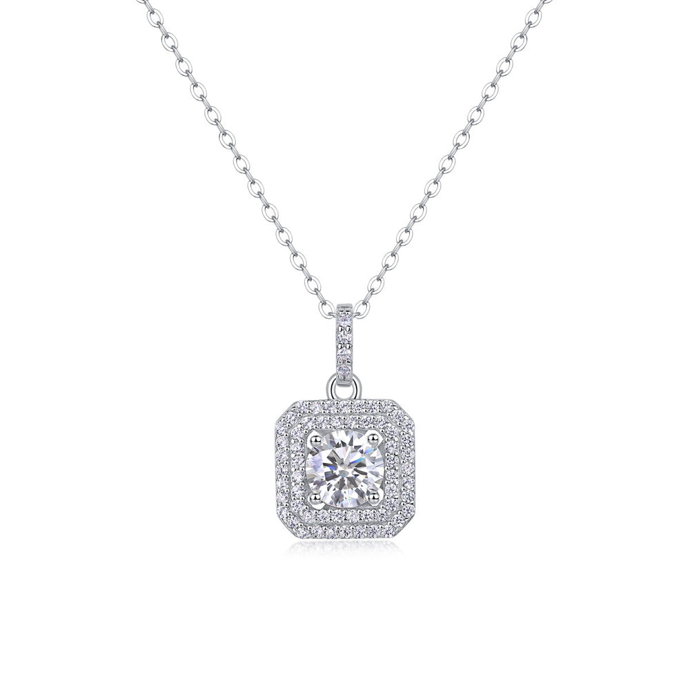 Moissanite Pendant Necklace – GRA Certified Birthday Gift Necklace in S925 Silver