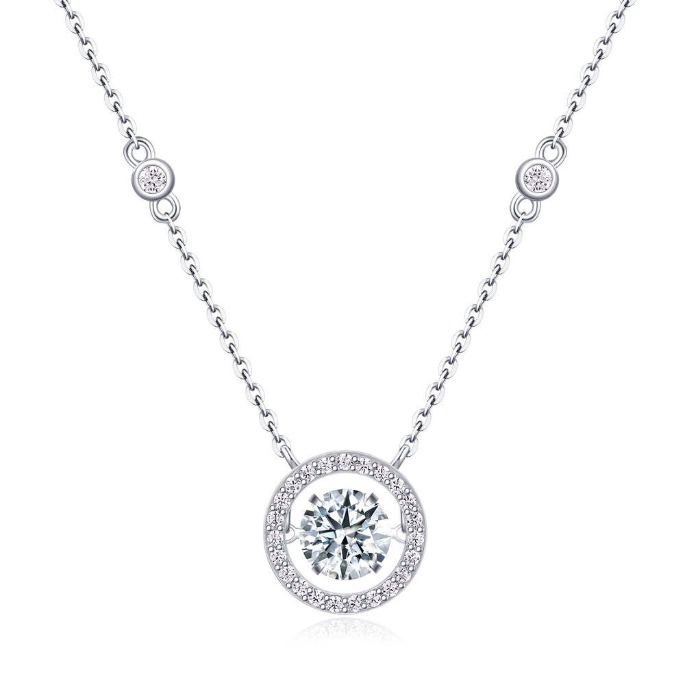 Moissanite Pendant Necklace – GRA Certified Birthday Gift Necklace in S925 Silver