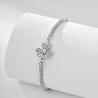Clover Zirconia Bracelet – Adjustable Friendship & Gift Bracelet in S925 Silver