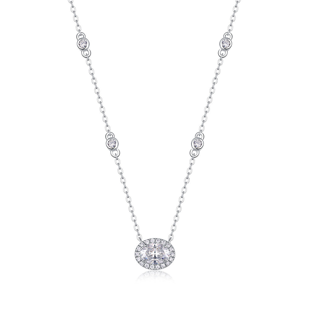 Moissanite Pendant Necklace – GRA Certified Birthday Gift Necklace in S925 Silver