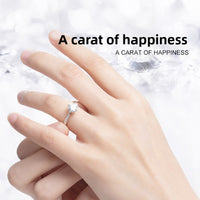 Moissanite Heart Promise Ring for Women – D Color Sterling Silver, Anniversary Gift