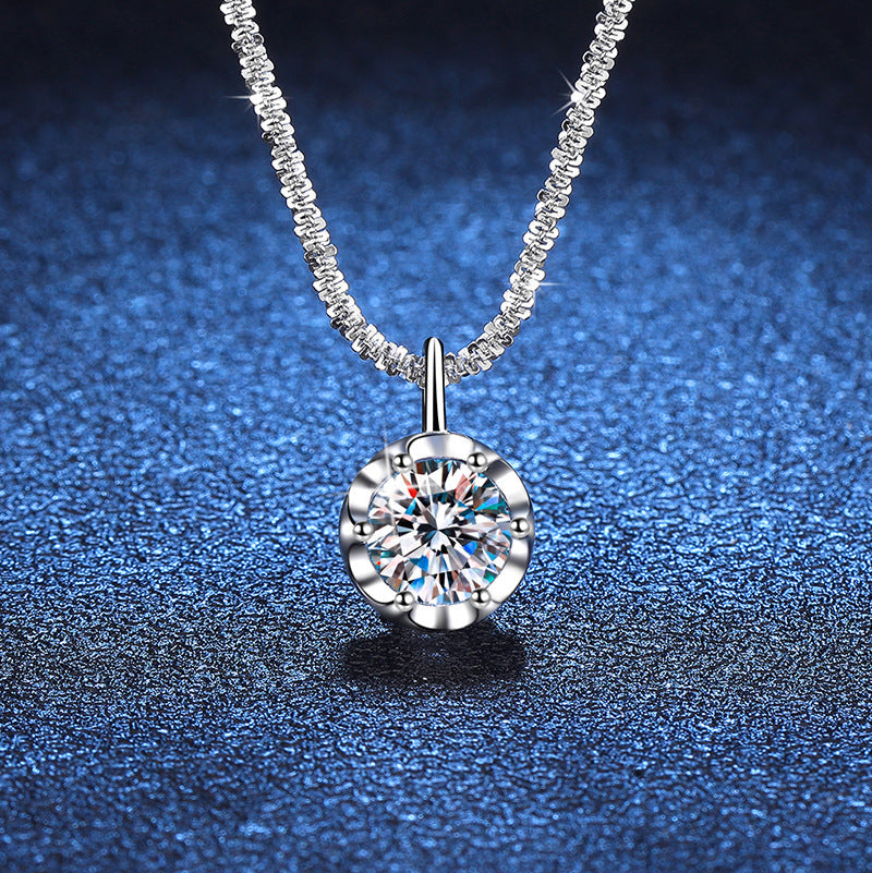 Moissanite Crown Necklace – Luxury Wedding Anniversary Gift in S925 Silver