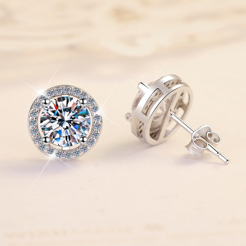 Moissanite Bridal Jewelry Set – Wedding Ring, Necklace, Earrings & Bracelet in S925 Silver
