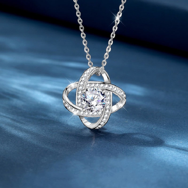 Heart Zircon Everyday Necklace – Minimalist Gift Necklace in Platinum S925 Silver