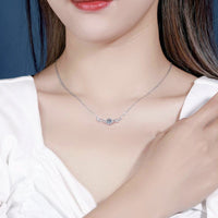 Angel Wings Moissanite Silver Necklace