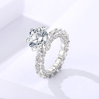 Moissanite Engagement Ring – 4 Carat Proposal Ring in S925 Silver