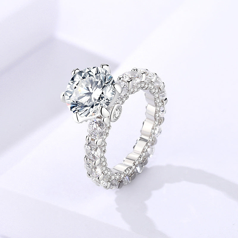 Moissanite Engagement Ring – 4 Carat Proposal Ring in S925 Silver