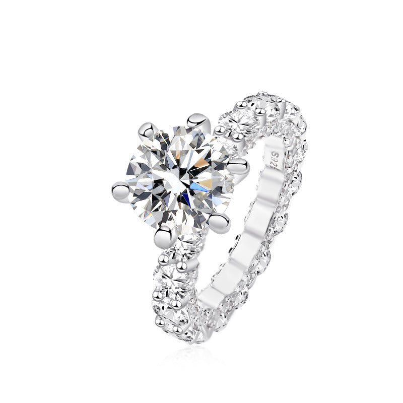 Moissanite Engagement Ring – 4 Carat Proposal Ring in S925 Silver