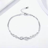 Infinity Love Bracelet – Romantic Anniversary Gift Bracelet in Platinum S925 Silver