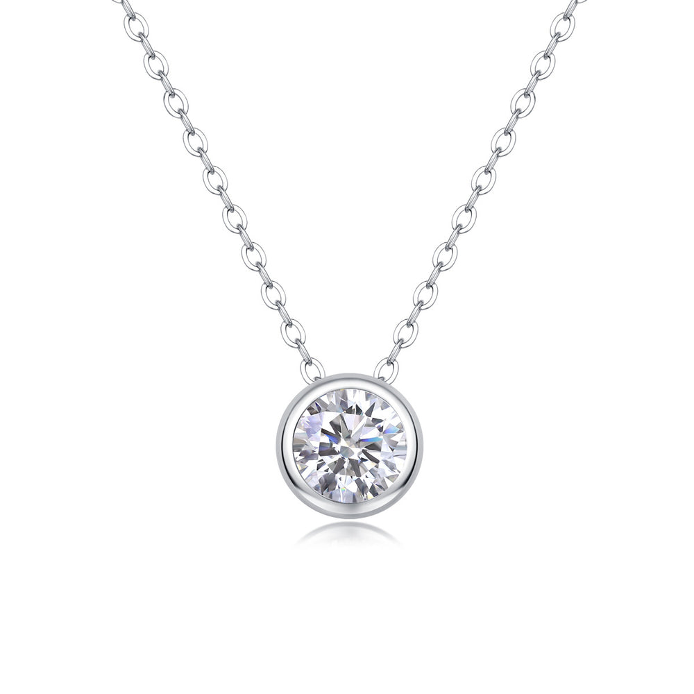 Moissanite Pendant Necklace – GRA Certified Birthday Gift Necklace in S925 Silver