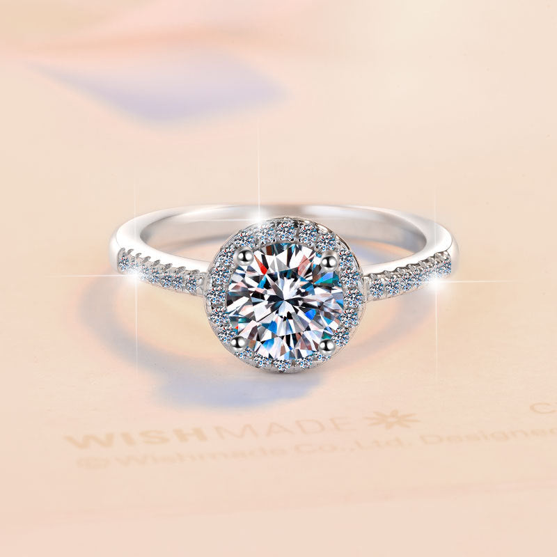 Moissanite Bridal Jewelry Set – Wedding Ring, Necklace, Earrings & Bracelet in S925 Silver