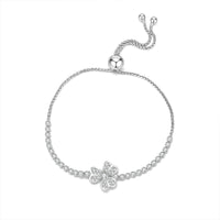 Clover Zirconia Bracelet – Adjustable Friendship & Gift Bracelet in S925 Silver