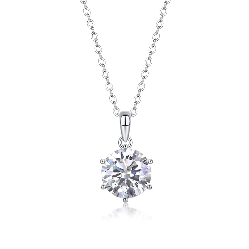 Moissanite Pendant Necklace – GRA Certified Birthday Gift Necklace in S925 Silver